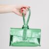 BORSA POCHETTE CON NODO - Verde smeraldo, TU