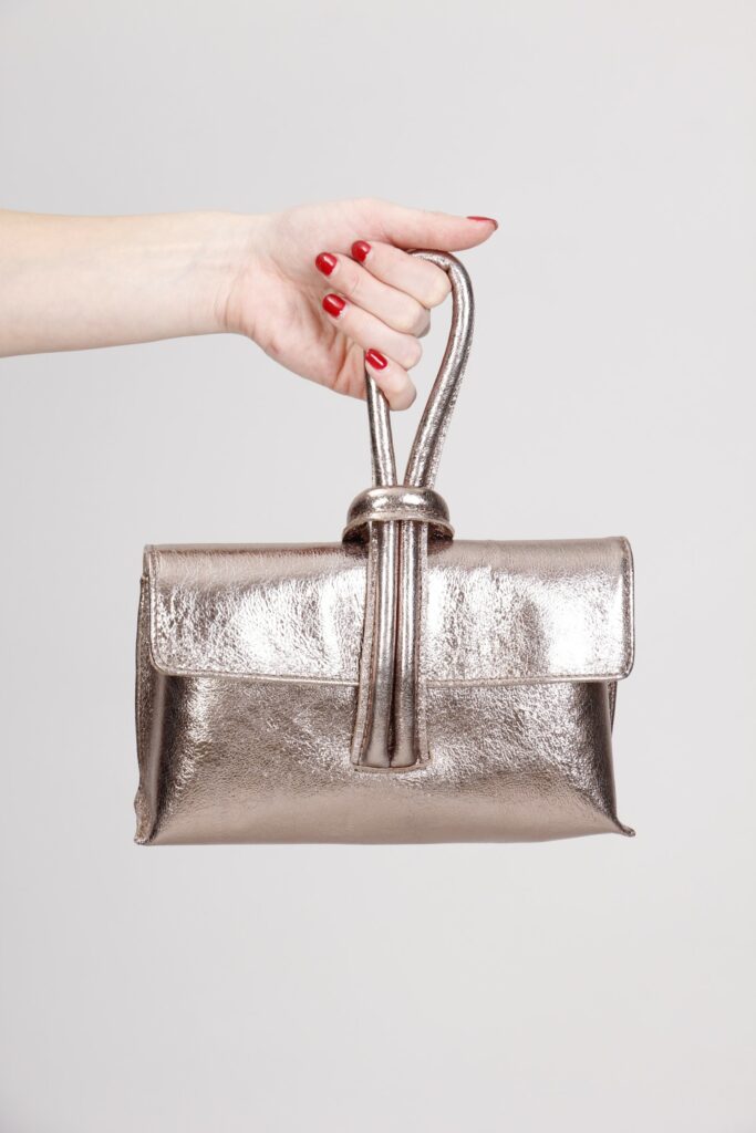 BORSA POCHETTE CON NODO - Bronzo, TU 