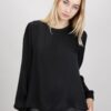 BLUSA MORBIDA CON DETTAGLIO LUREX - Nero, TU