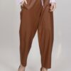 PANTALONI EFFETTO PELLE - Leather Brown, S