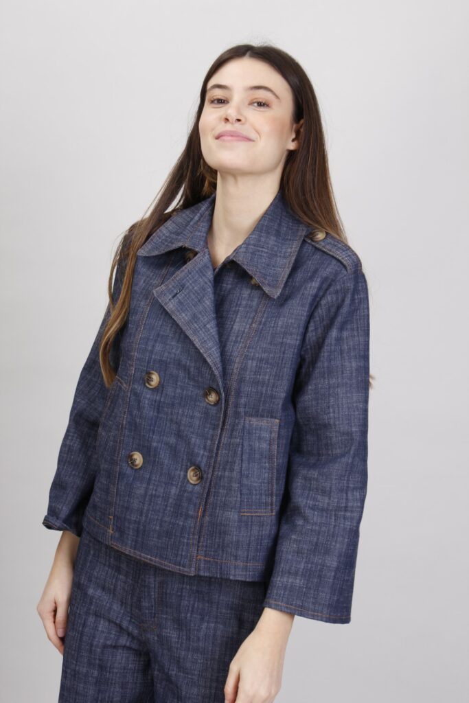GIACCA DOPPIOPETTO IN DENIM - Blu-jeans, S 