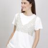 T-SHIRT CON PAILLETTES - Bianco, TU