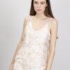 TOP CON DECORAZIONE DI PAILLETTES - Beige, TU