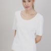 MAGLIA A MANICHE CORTE - Bianco, TU