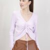 MAGLIA CON ARRICCIATURA FRONTALE - Lilac, TU