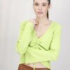 MAGLIA CON ARRICCIATURA FRONTALE - Apple Green, TU