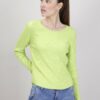 MAGLIA CON ARRICCIATURE LATERALI - Verde mela, TU