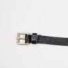 CINTURA SOTTILE  IN PELLE - Nero, L