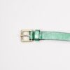 CINTURA SOTTILE  IN PELLE - Verde smeraldo, L