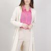 CARDIGAN LUNGO CON FRANGE - Beige, TU