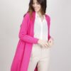 CARDIGAN LUNGO CON FRANGE - Fucsia, TU