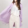 CARDIGAN LUNGO CON FRANGE - Lilla, TU