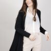 CARDIGAN LUNGO CON FRANGE - Nero, TU