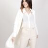 CARDIGAN LUNGO CON FRANGE - Panna, TU