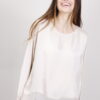 BLUSA CON ORLI SFRANGIATI - Beige, TU