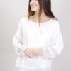 BLUSA CON ORLI SFRANGIATI - White, TU