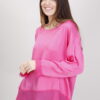 BLUSA CON ORLI SFRANGIATI - Fucsia, TU