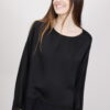 BLUSA CON ORLI SFRANGIATI - Black, TU