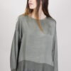 BLUSA CON ORLI SFRANGIATI - Verde militare, TU