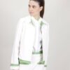 GIACCA IN ECOPELLE CON BORDI COLORATI - Verde, L