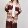 CARDIGAN LUNGO A FANTASIA - Fantasia marrone, TU
