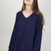 MAGLIA CON SCOLLO A V E ORLI ROLLING - Blu, TU