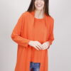 CARDIGAN IN MAGLIA CON FRANGE - Arancio, TU