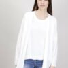 CARDIGAN IN MAGLIA CON FRANGE - Panna, TU