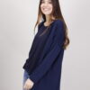 CARDIGAN IN MAGLIA CON FRANGE - Blu, TU