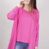 CARDIGAN IN MAGLIA CON FRANGE - Fucsia, TU