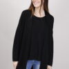 CARDIGAN IN MAGLIA CON FRANGE - Nero, TU