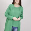 CARDIGAN IN MAGLIA CON FRANGE - Verde bandiera, TU