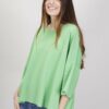 MAGLIA CON PICCOLO SCOLLO A BARCA - Verde, TU