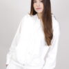 FELPA BASIC CON CAPPUCCIO - Bianco, TU