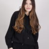 FELPA BASIC CON CAPPUCCIO - Nero, TU