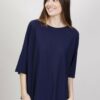 MAGLIA CON PICCOLO SCOLLO A BARCA - Blu, TU