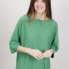 MAGLIA CON PICCOLO SCOLLO A BARCA - Verde bandiera, TU