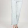 JEANS COLORATO CON ORLO SFRANGIATO - Sage Green, XS