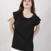 TOP MANICHE AD ALETTA - Nero, M