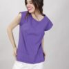 TOP MANICHE AD ALETTA - Violet, M