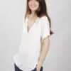 BLUSA SCOLLO A V - Panna, TU