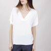 BLUSA SCOLLO A V - Bianco, TU