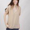 BLUSA SCOLLO A V - Cammello, TU