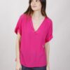 BLUSA SCOLLO A V - Fucsia, TU