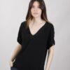 BLUSA SCOLLO A V - Nero, TU