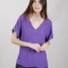 BLUSA SCOLLO A V - Viola, TU