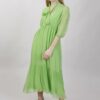ABITO IN SETA CON BALZA - Verde mela, TU