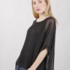 BLUSA IN SETA OVERSIZE - Nero, TU