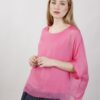 BLUSA IN SETA OVERSIZE - Rosa anguria, TU