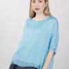BLUSA IN SETA OVERSIZE - Turchese, TU